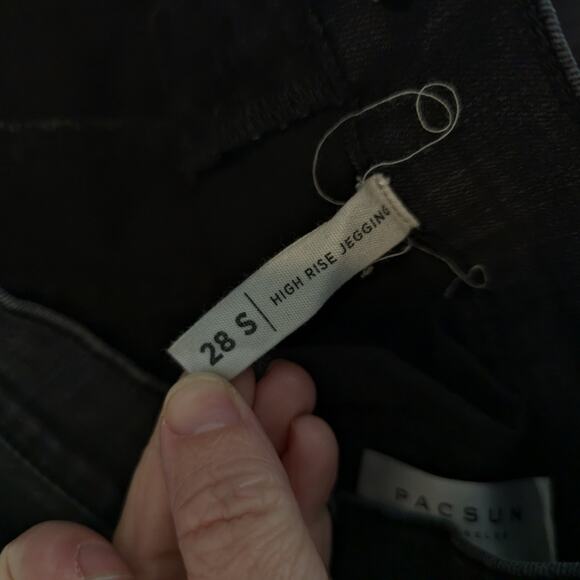 PacSun Black High Rise Distressed Jeggings Size 28 - Picture 7 of 8